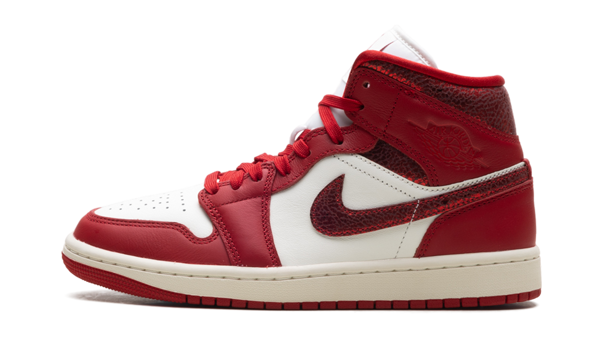 Air Jordan 1 Mid WMNS "Red Cracked Leather" HJ9337 106