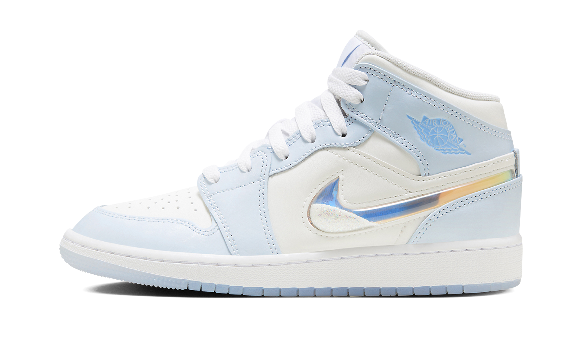 AIR JORDAN 1 MID SE GS "GLITTER SWOOSH" FQ9117 400