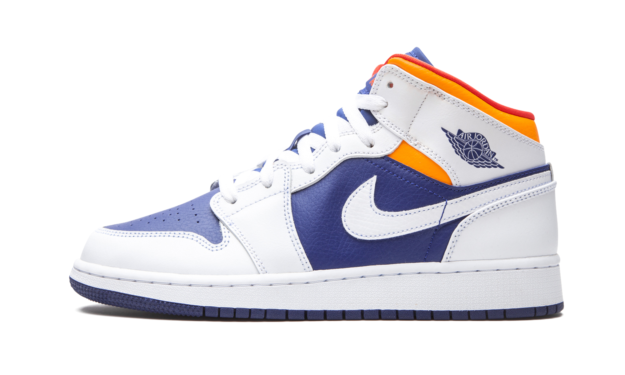 Air Jordan 1 Mid GS "White Deep Royal Blue" 554725 131