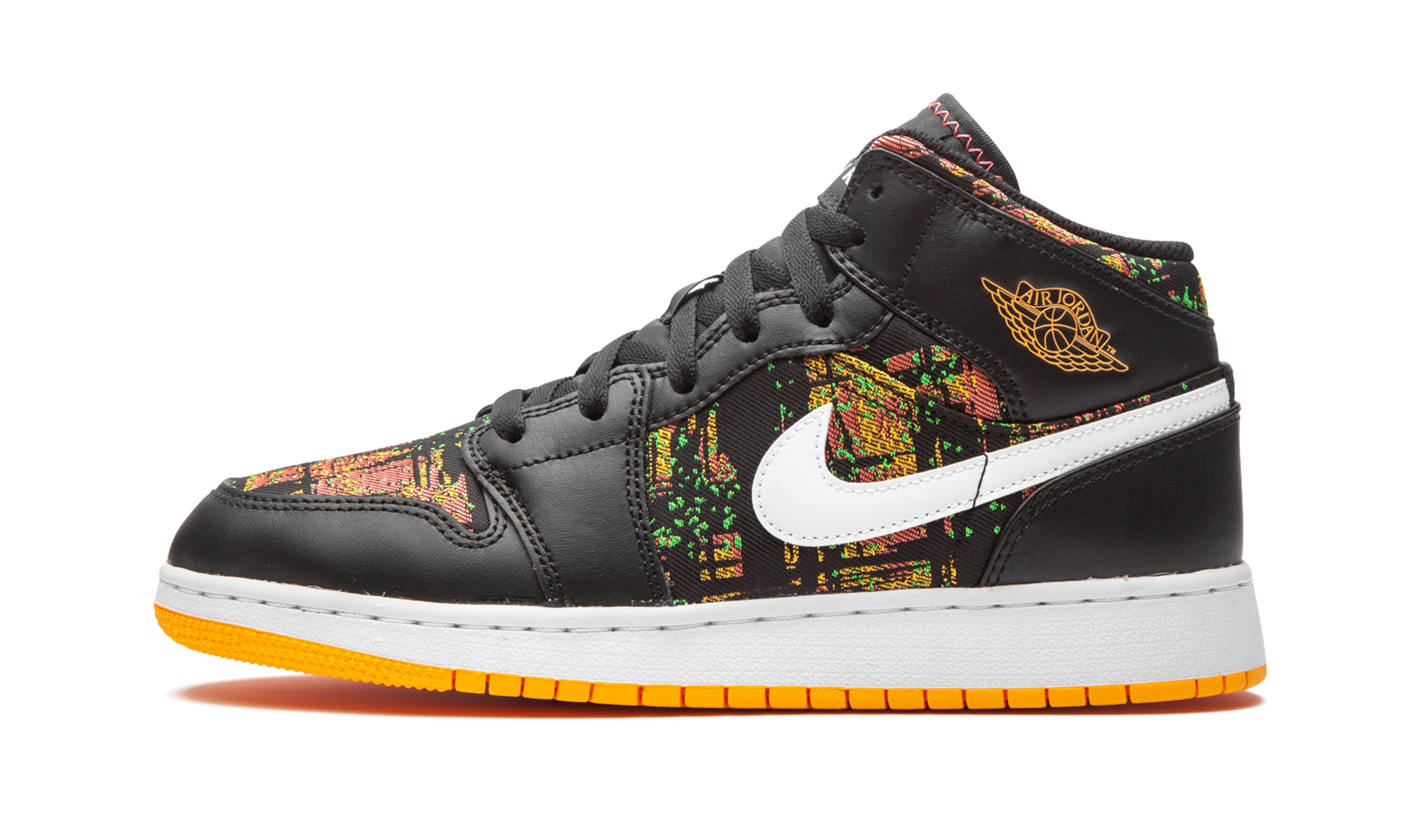 Air Jordan 1 Mid GS "Black / Laser Orange" 555112 003