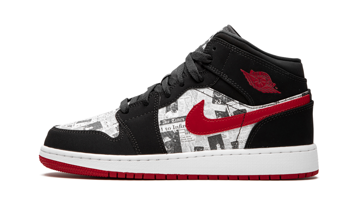 Air Jordan 1 MID SE GS "Newspaper" BQ6931 061