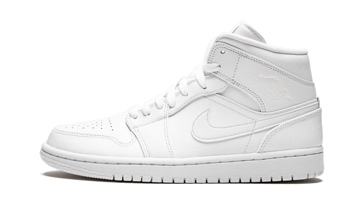 Air Jordan 1 Mid "Triple White" 554724 129