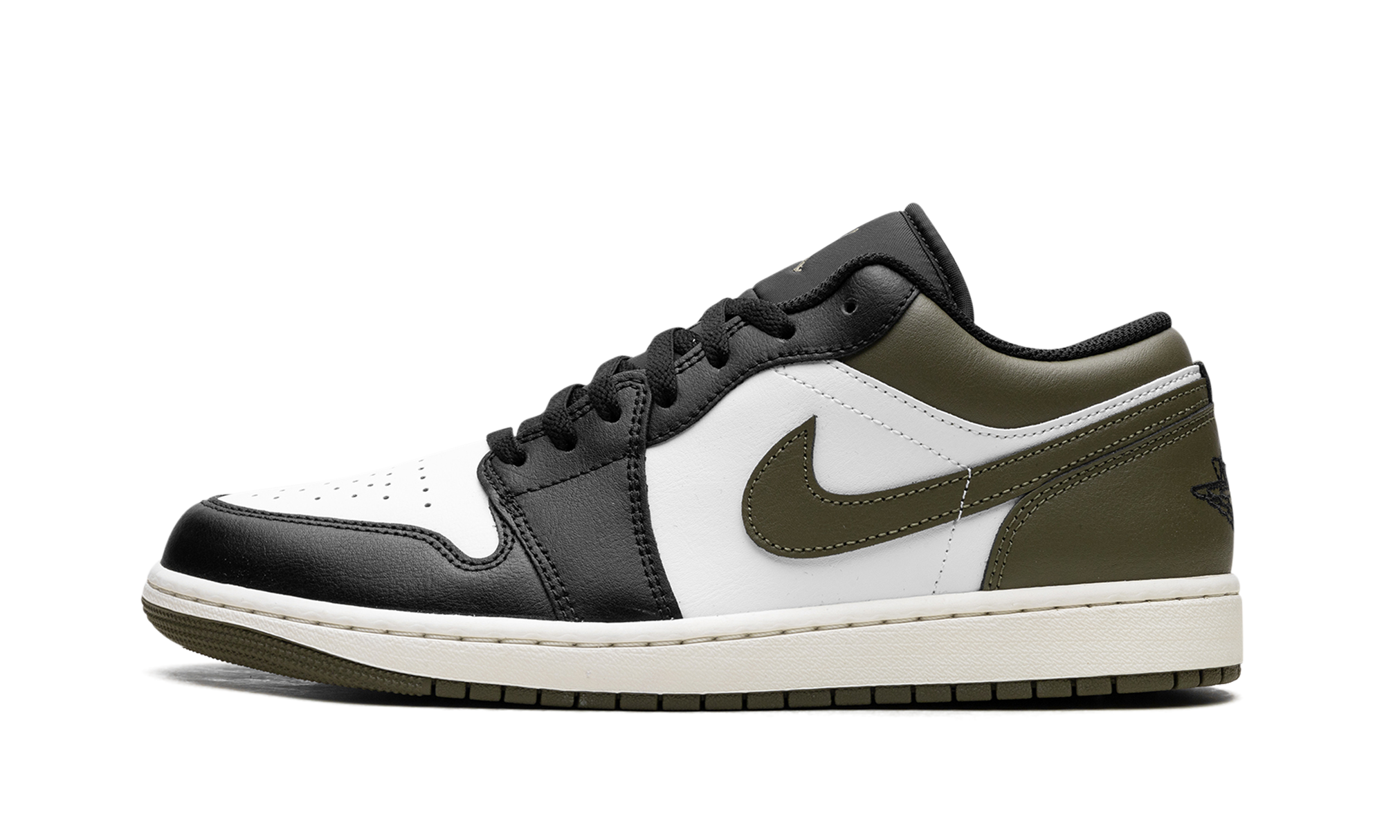 Air Jordan 1 Low "Black Toe Medium Olive" 553558 092
